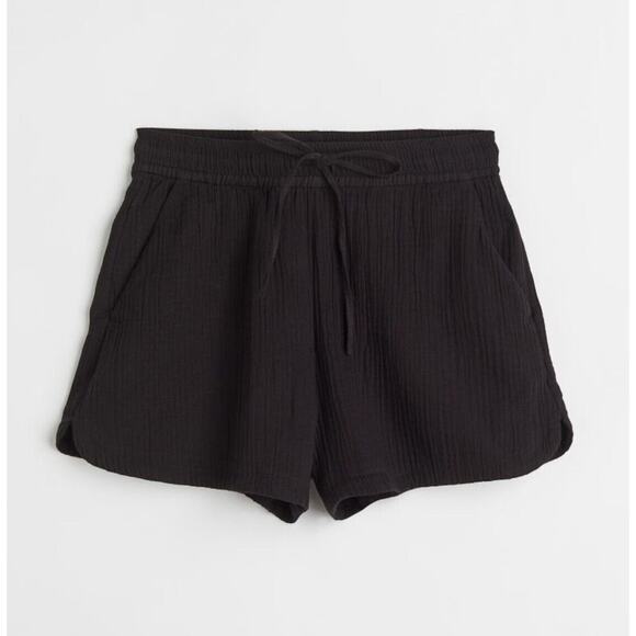 H&M Bundle of 2 Black and Tan Cotton Shorts Pull On with Pockets Women's XS - Picture 3 of 8
